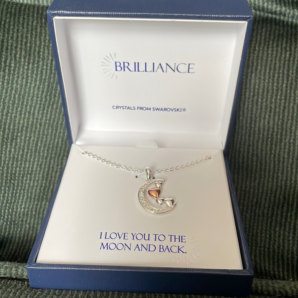 Brilliance I love you to the moon and back necklace with Swarovski crystals